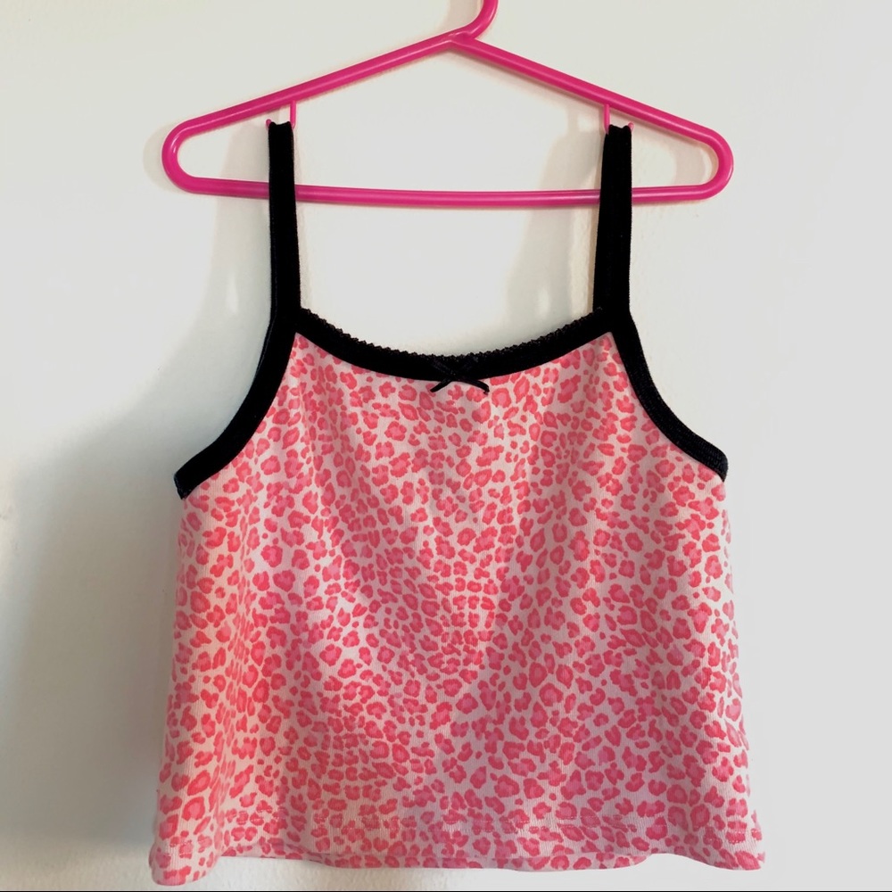 RARE: brandy melville pink leopard top
